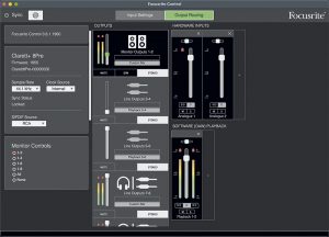 Screen shot of Focusrite Control UI