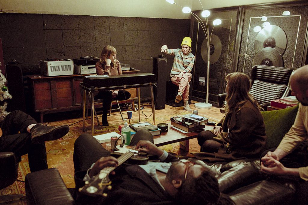 Holly Laessig, Brandi Carlile, Jess Wolfe and Dan Molad at RCA Studio A – Photo by Alysse Gafkjen