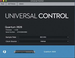 PreSonus Quantum 2626 universal control