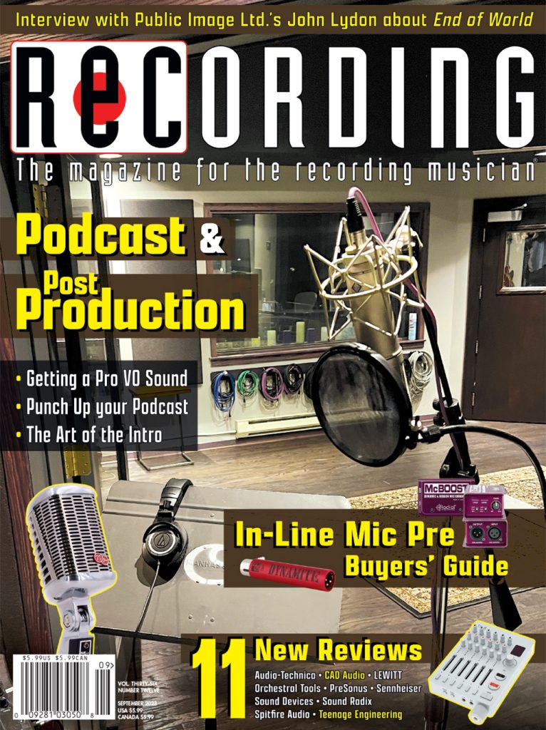 RECORDING Magazine September 2023 cover