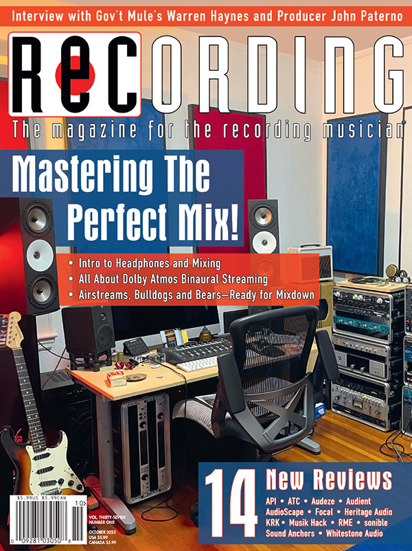 RECORDING Magazine Cover October 2023