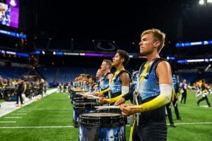 Blue Devils performing in a stadium
